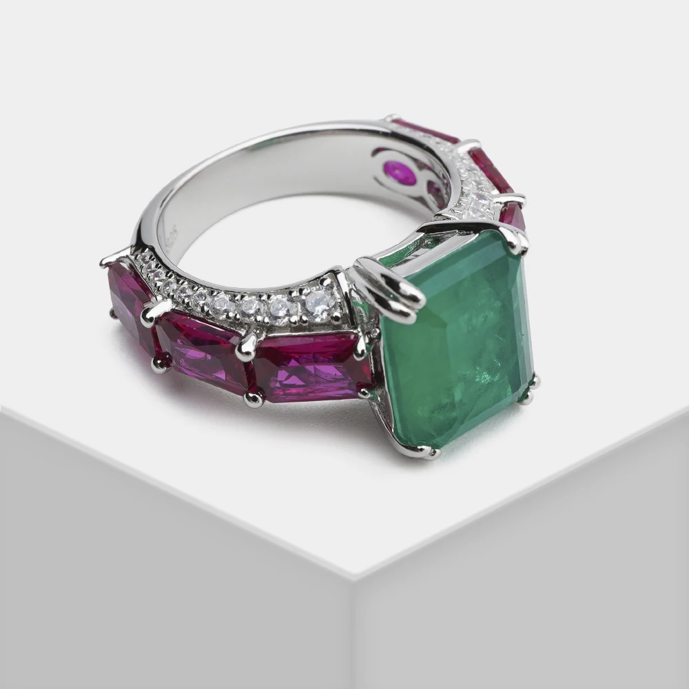 Amorita boutique fine jewelry green stone material gem stone ring