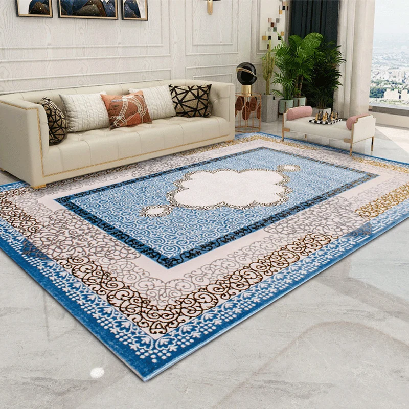 

Blue Europe Style Carpets For Living Room Persian Thicken Rugs For Bedroom Sofa Coffee Table Classic Rug Home Decor Study Floor