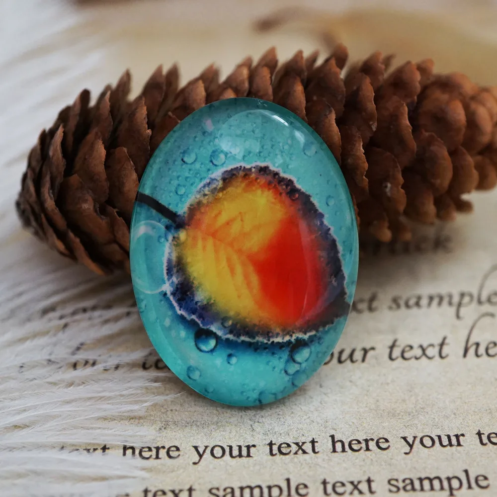 oval 13x18mm 18x25mm 30x40mm sunflower Glass Cabochon for bracelet necklace earring rings brooch DIY Jewelry hand made supply