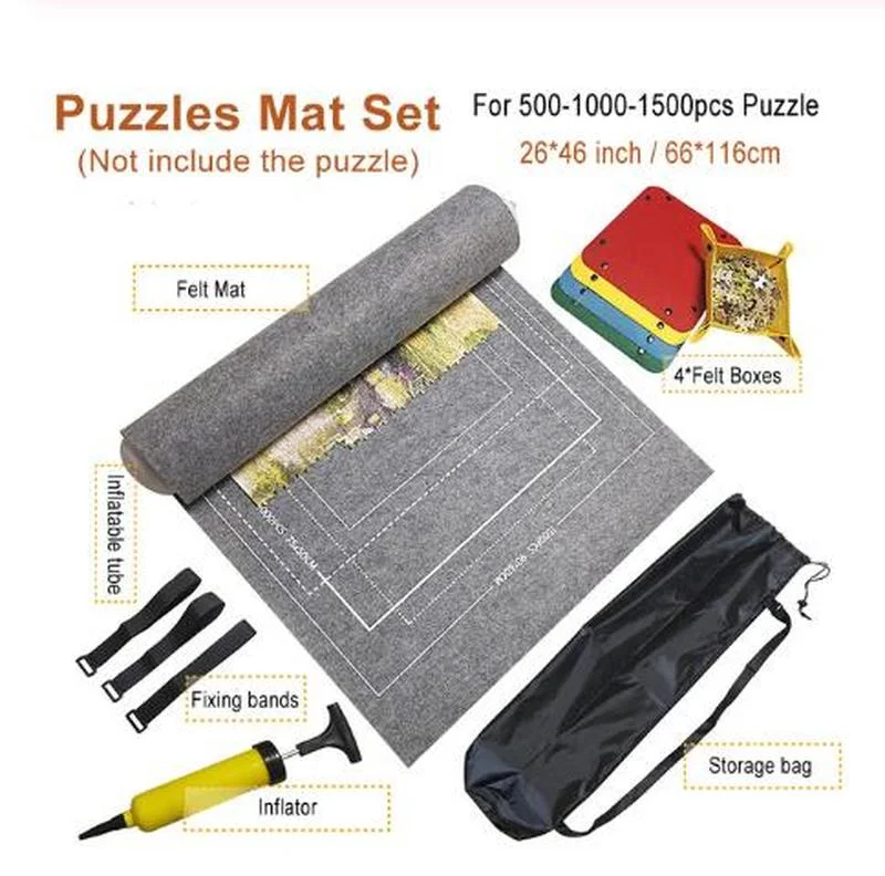 Puzzles Mat Jigsaw Roll Felt Mat Play mat Puzzles Blanket For Up to 3000 Pieces Puzzle Accessories Portable Travel Storage bag