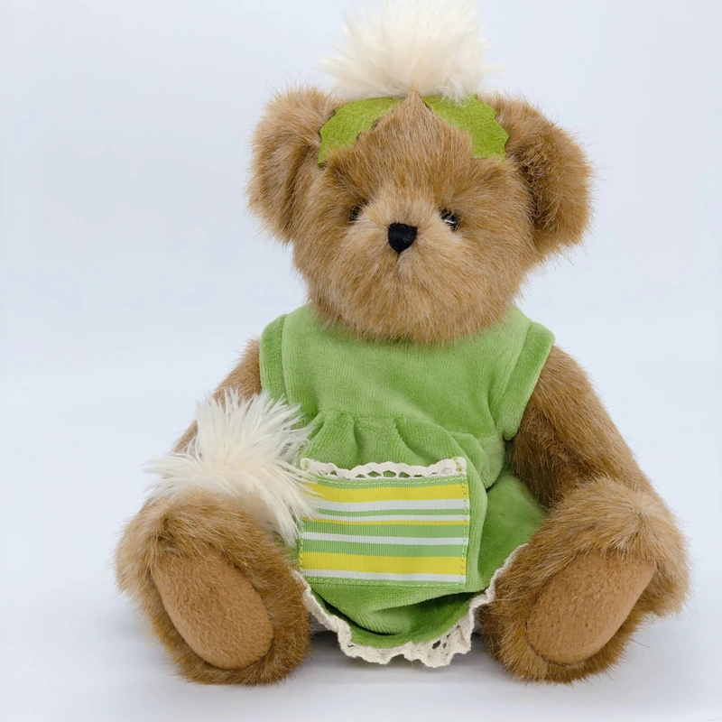 

teddy bear plush stuffed toys Dandelion bear toy with green dress plush joint teddy bear doll for kids toys girl birthday gift