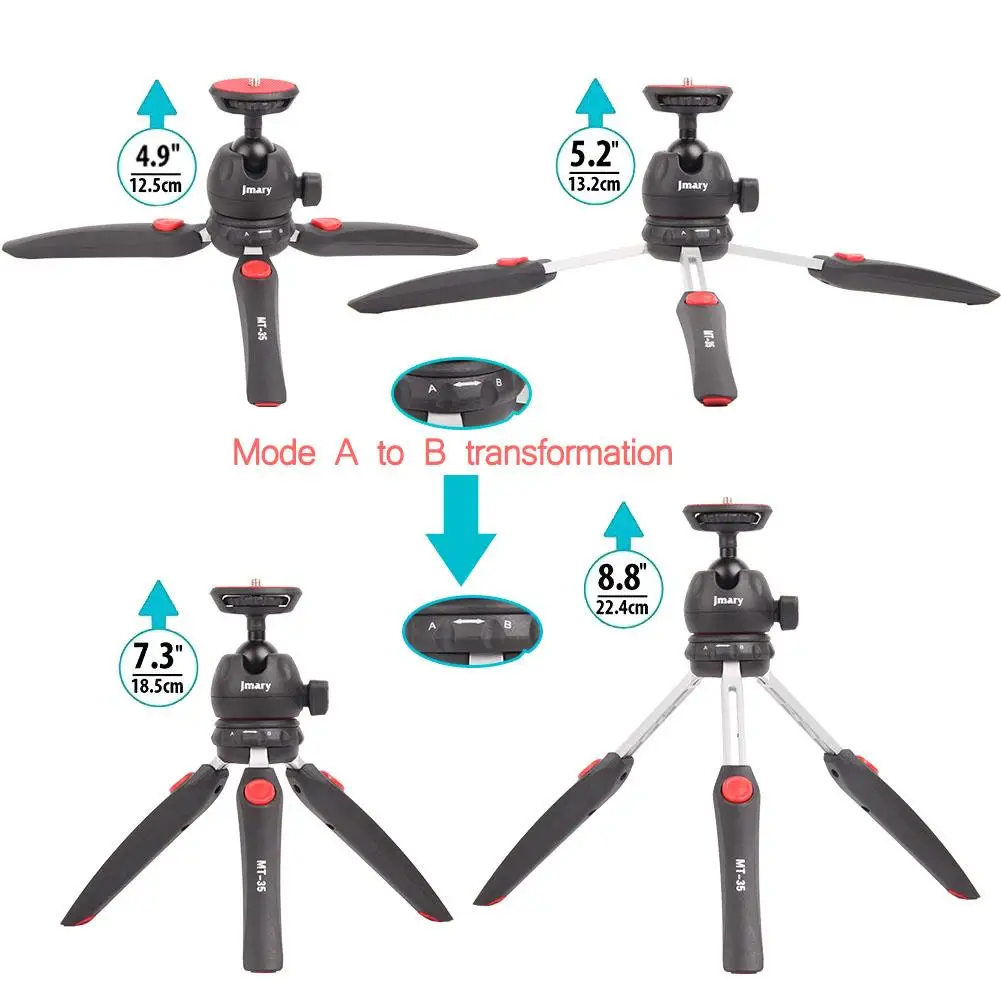 Оригинальный настольный штатив для Jmary MT-35, удобный телескопический мини-штатив с мобильным электронным зажимом для мобильных/зеркальных/цифровых камер