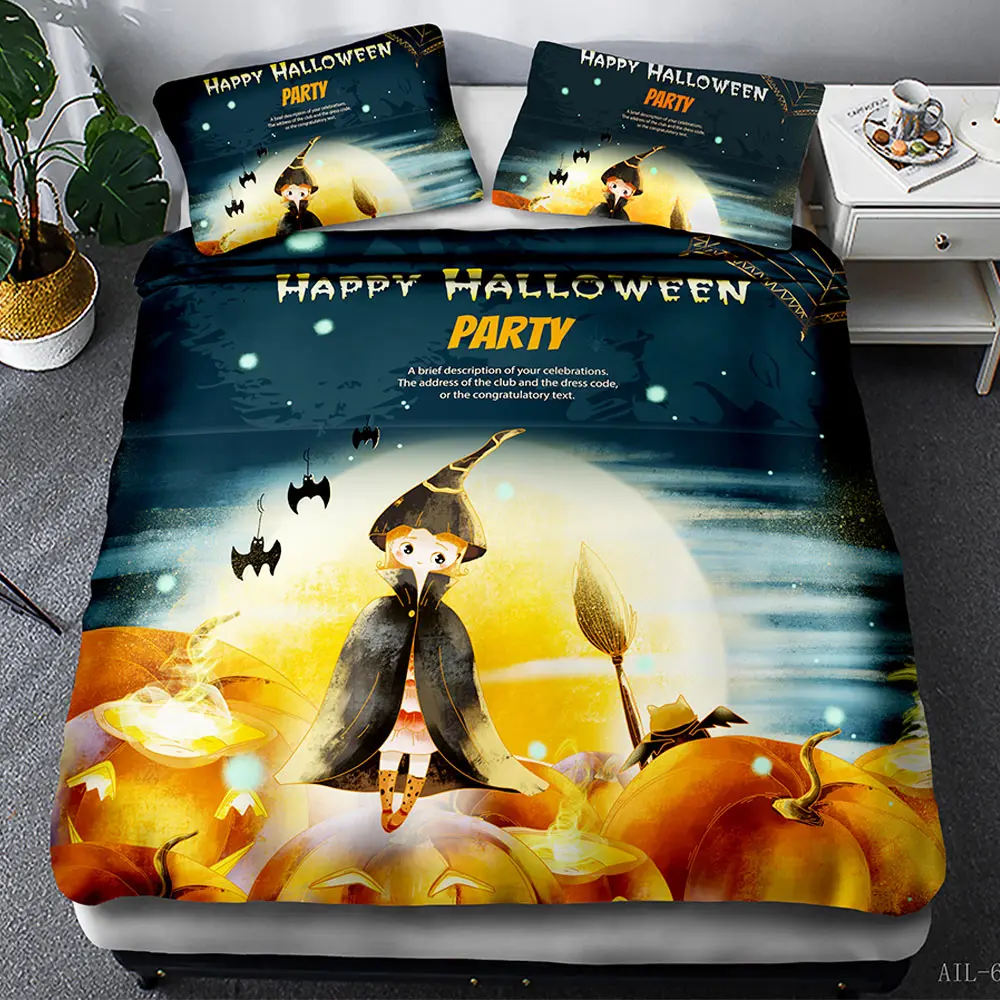 

Luxury Bedding Sets 3D Custom Duvet Cover Set Queen King,Quilt Blanket Cover Set,3PCS Bed Set,Halloween Sugar Skull bed linen