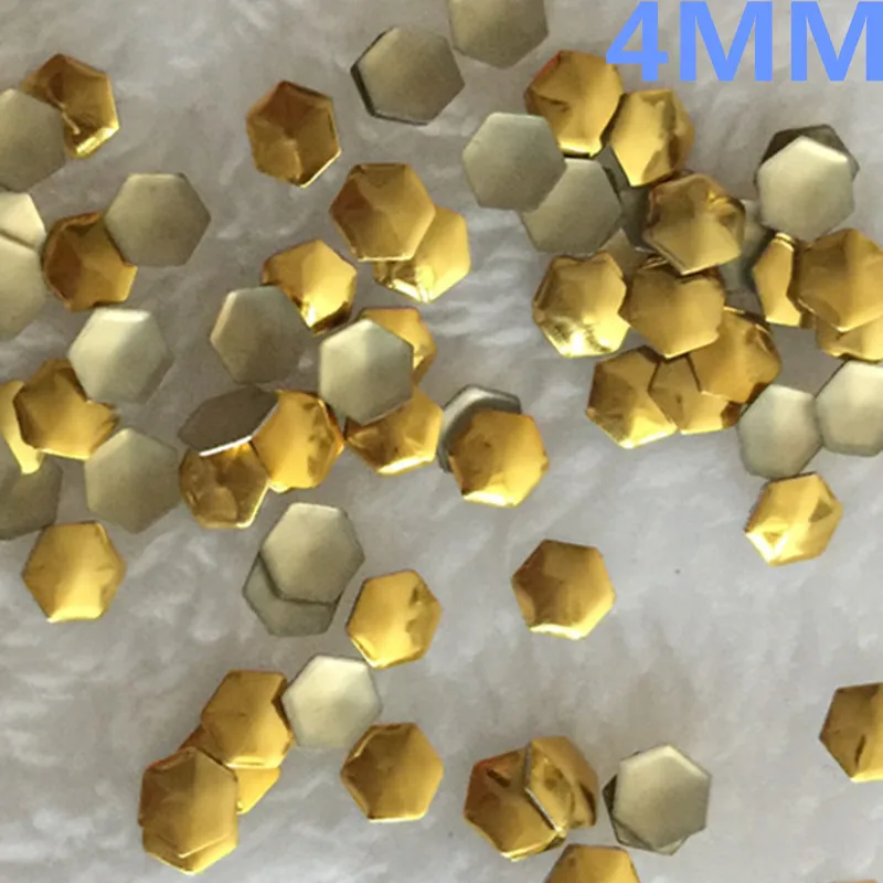 Hexagonal Gold DIY 3D Metal Nail Art Decorations 500pcs/lot Rhinestone Metallic Garments Accessories Studs,Manicure Tools