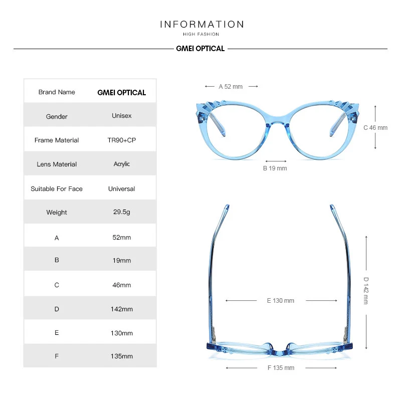 Gmei Optical Fashion Designed Transparent Women Glasses Frame Oval Female Clear Myopia Prescription Eyeglasses Frames 2037