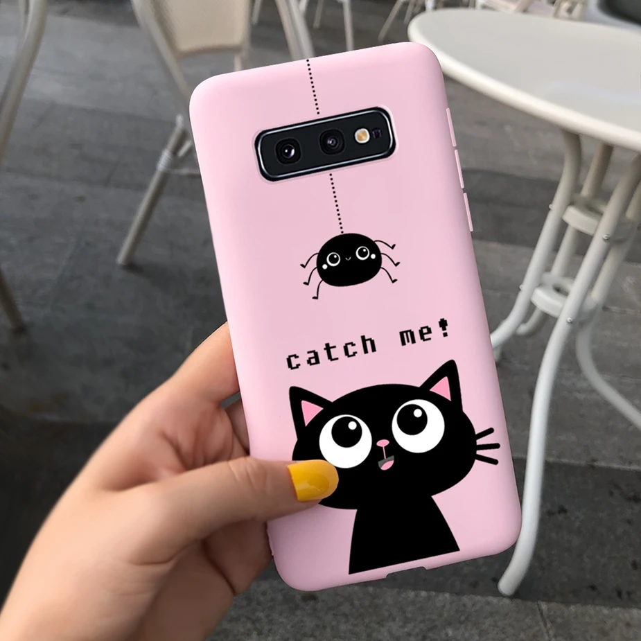 Silicone Case For Samsung Galaxy S10 S10E S10+ Case Cute Candy Painted Soft TPU Cover For Samsung S10 S10E S 10 Plus Phone Cases