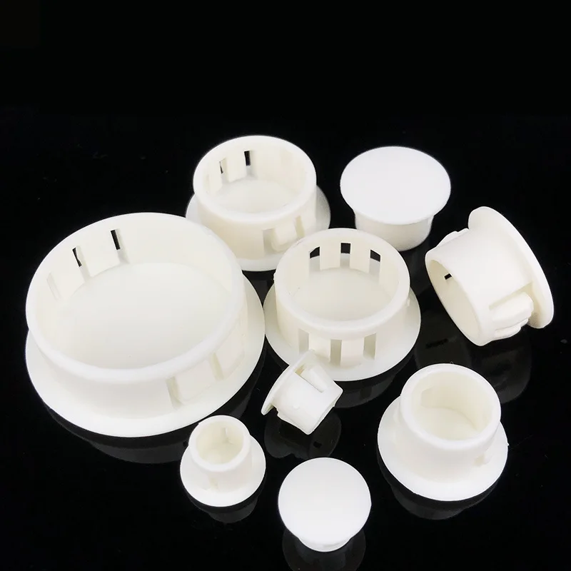 Plastic Hole Plug Snap-on Cover Hole Nylon Plugs Dust Caps Flat Head Reserved Hole Plugging Use For Table Box Extra Hole