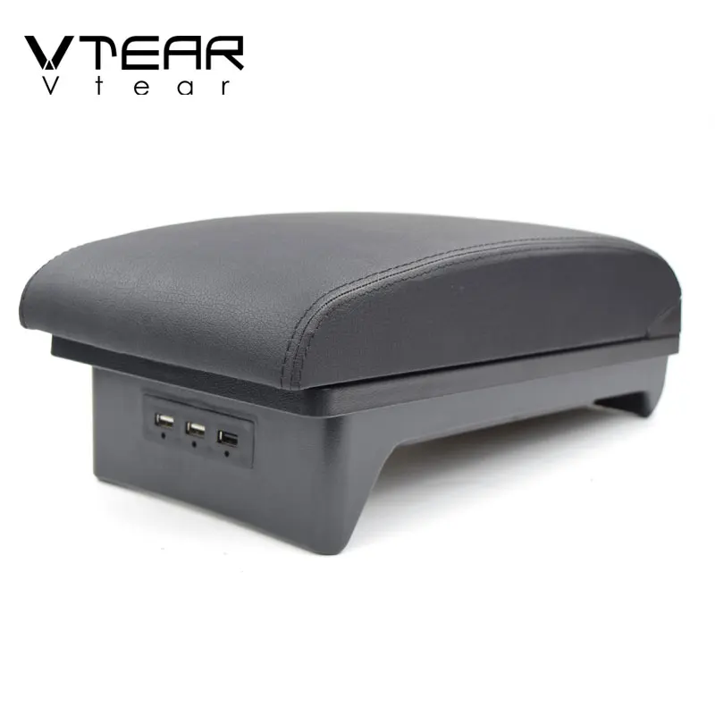 Vtear For Mitsubishi Xpander armrest car interior Accessories USB arm rest storage box center console styling decoration cover