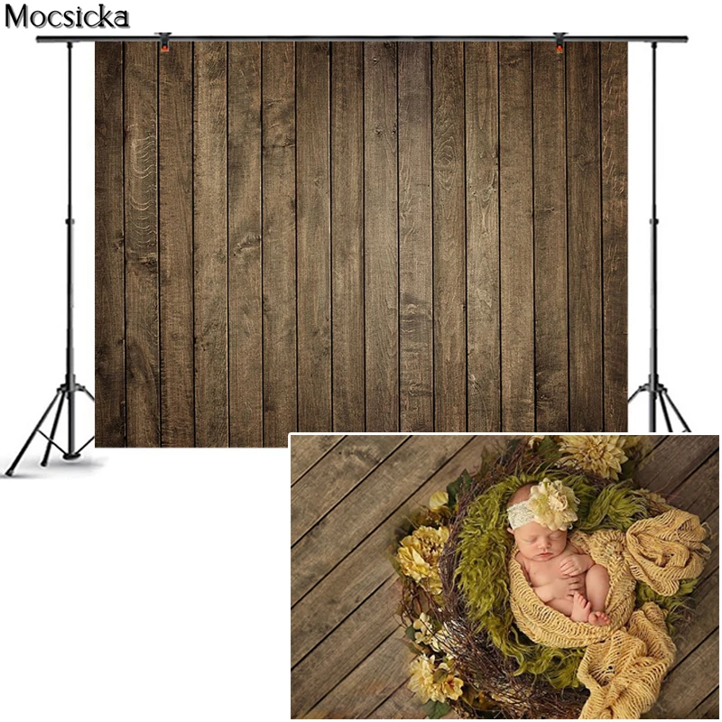 Mocsicka Wooden Backdrop Photography Studio Props Background Black Photographic Wall Floor Wallpaper for Photo Shoot