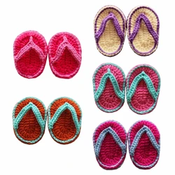 2024 New Newborn Photography Props Handmade Crochet Baby Slippers Baby Shooting Assistant Knitting Wool Shoes for Photo Shooting