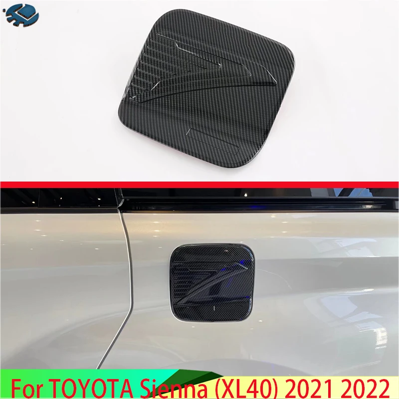 For TOYOTA Sienna (XL40) 2021 2022 Carbon Fiber Style Fuel Tank Cap Cover Car Styling Trim Oil Fuel Cap Protective