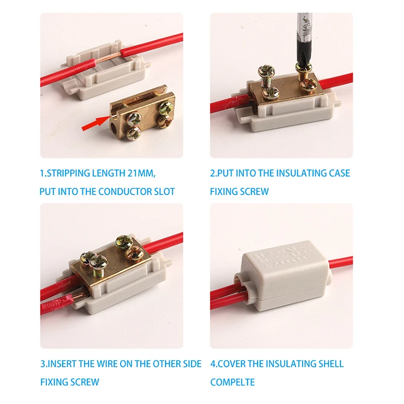 Quick Wire Connector T-Type High Power Terminal Blok 60A/400V 1-6mm2 Elektrische Kabel Splitter 100A/1000V 2.5-10mm2 Junction Box