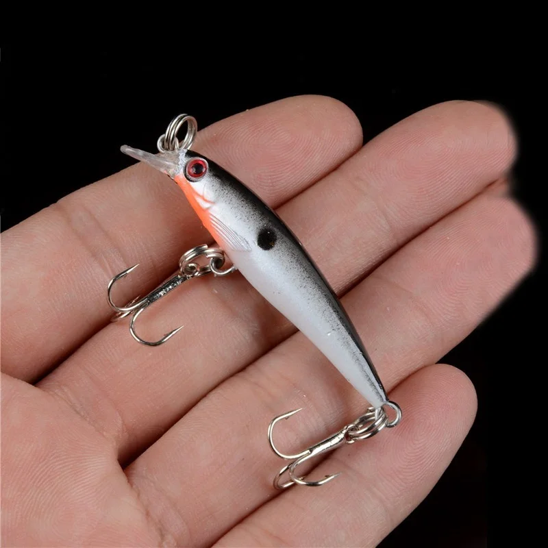 1pcs 3g 5cm Small Fishing Lure Lifelike Minnow Hard Baits 3D Eyes Crankbait Wobblers Carp Fishing Peaca Tackle 8 Colors