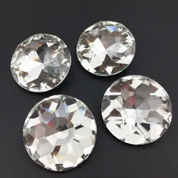 3pcs Biggest Size 35mm Round Baoshihua Rhinestone Pointback Fancy Stone Crystal Clear Color Glass Crystals Jewelry Making