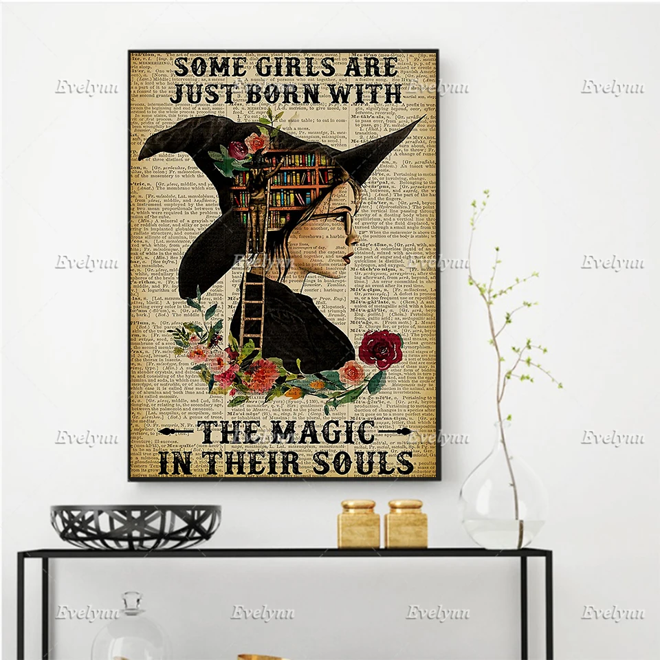 Some Girls are Just Born With The Magic In Their Souls Poster,Love Reading Book,Wall Art Prints Home Decor Canvas FloatingFrame