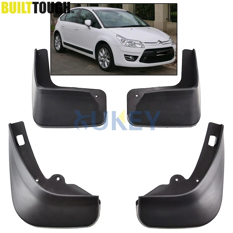 Accessories Fit For Citroen C4 2004~2010 Hatchback Mud Flap Splash Guard Mudguard 2005 2006 2007 W/Logo