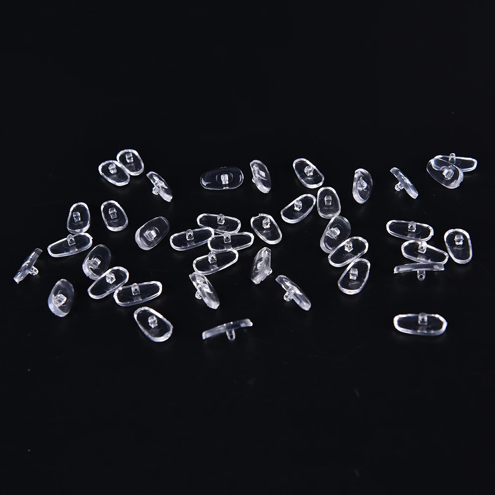 100PCS=50Pairs Oval Silicone Nose Pads On Glasses Embedding Cassette Anti-Slip Accessories For Frameless Eyeglasses