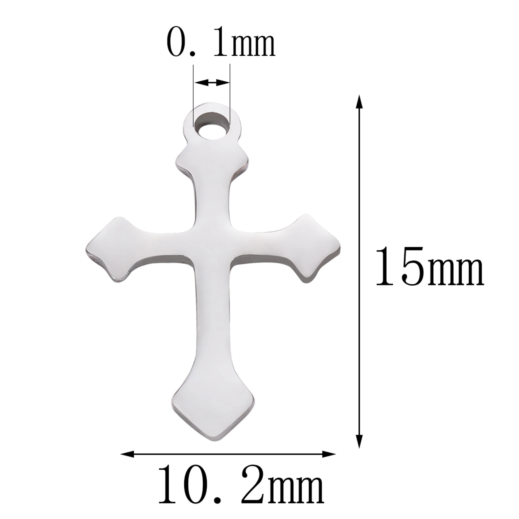 50Pcs/Lot Stainless Steel Small Cross Charms Pendant For Women Men Necklace Making Jewelry DIY Accessories Wholesales