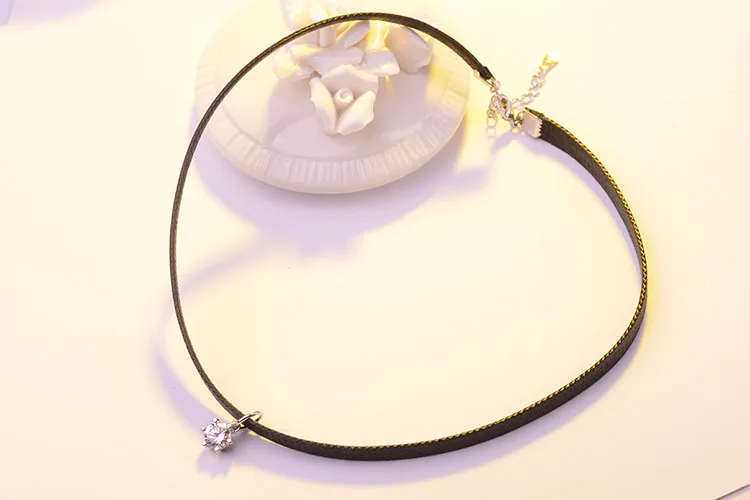 Trendy Shine Crystal Star Platinum Plated Ladies Choker Necklace Jewelry Women Short Rope Chains Drop Shipping Cheap