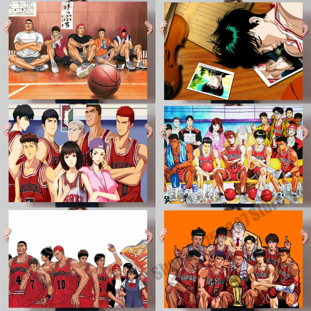 Slam Dunk Anime Canvas Painting Sakuragi Flower Road Rukawa Kaede Posters and Prints Wall Art Pictures Living Nordic Room Decor