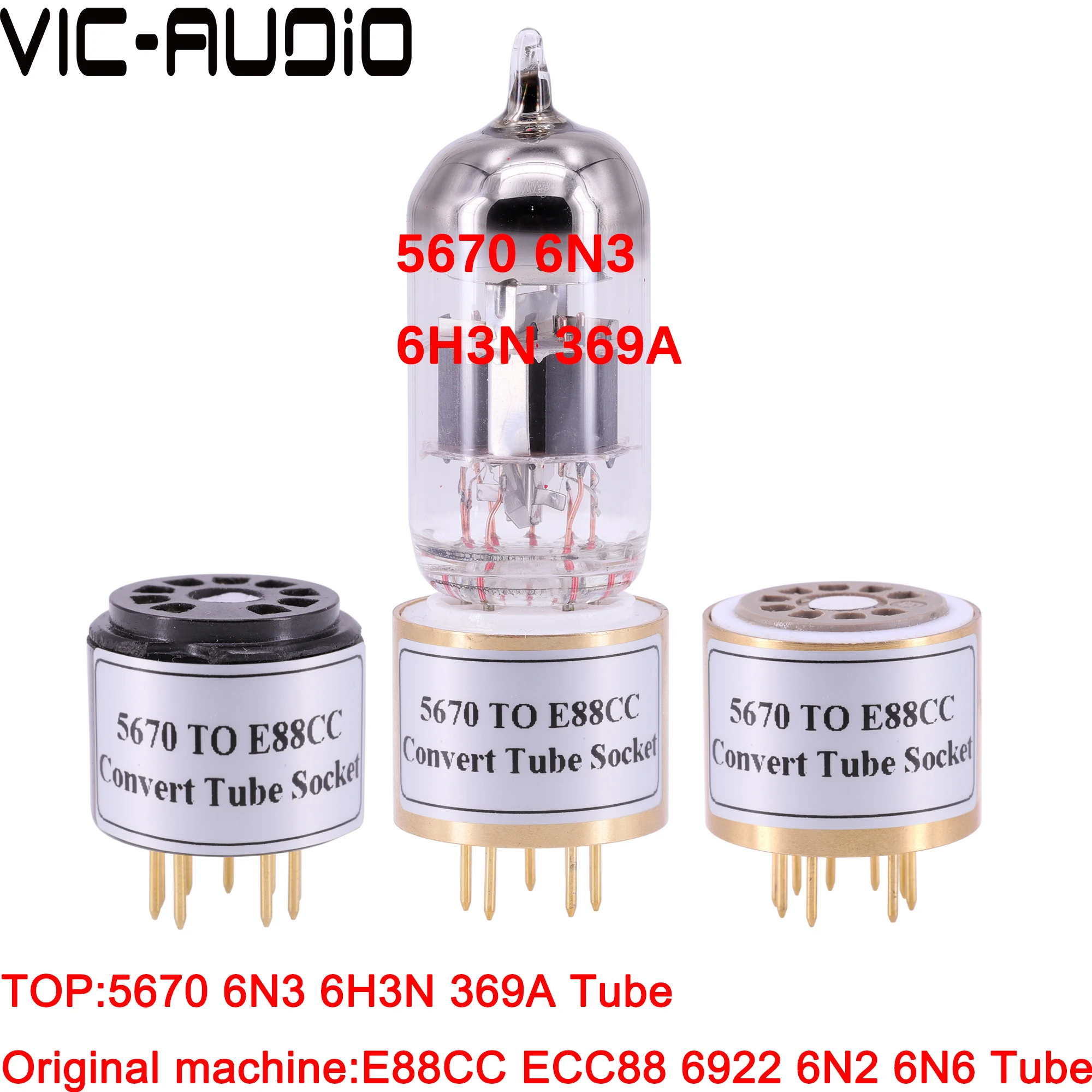 1pc 6n3 6h3n 369a 5670 para e88cc ecc88 6922 6dj8 tubo de vácuo tomada diy amplificador de áudio tubo de vácuo converter adaptador de soquete