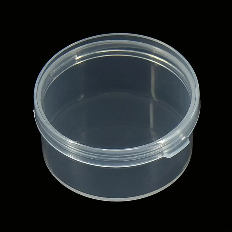 1000pcs/lot Round Clear Plastic Containers Beads Crafts Jewelry Display Storage Boxes Case 4.5cmx2.2cm