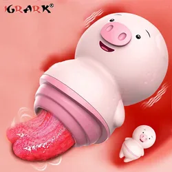 Pig Vibrating Egg Cunnilingus Female Masturbator Clit Vagina Massage Tongue Licking Vibrator Sex Toys for Women Adult SM Product