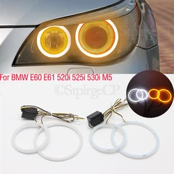 SMD cotton light LED angel eyes white and yellow DRL kit For BMW E60 E61 520i 525i 530i 540i 545i 550i M5 Pre LCI 2003 2004-2007