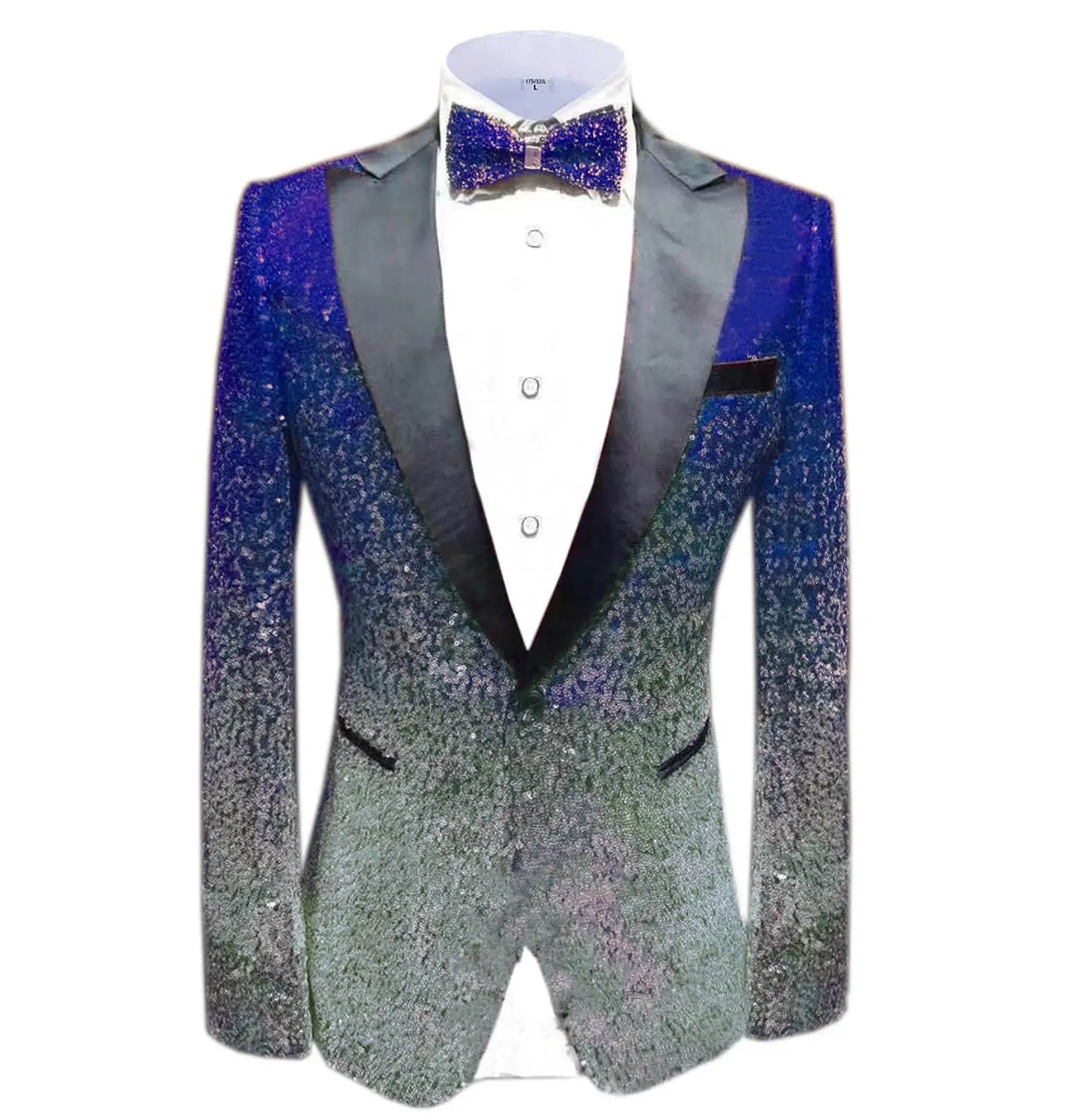 Men\'s Suits Jackets Shiny Sequin  1 Piece Slim Fit Tuxedo Party Blazer for Wedding Groomsmen Jacket(Only Blazer)t