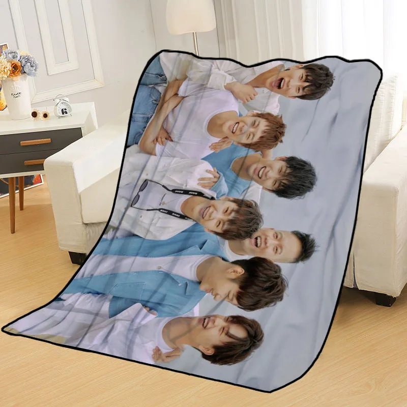 Cobertores btob personalizados com impressão, cobertor macio para casa/sofá/roupa de cama, portátil, adulto, capa de viagem, tamanho grande 145x200cm