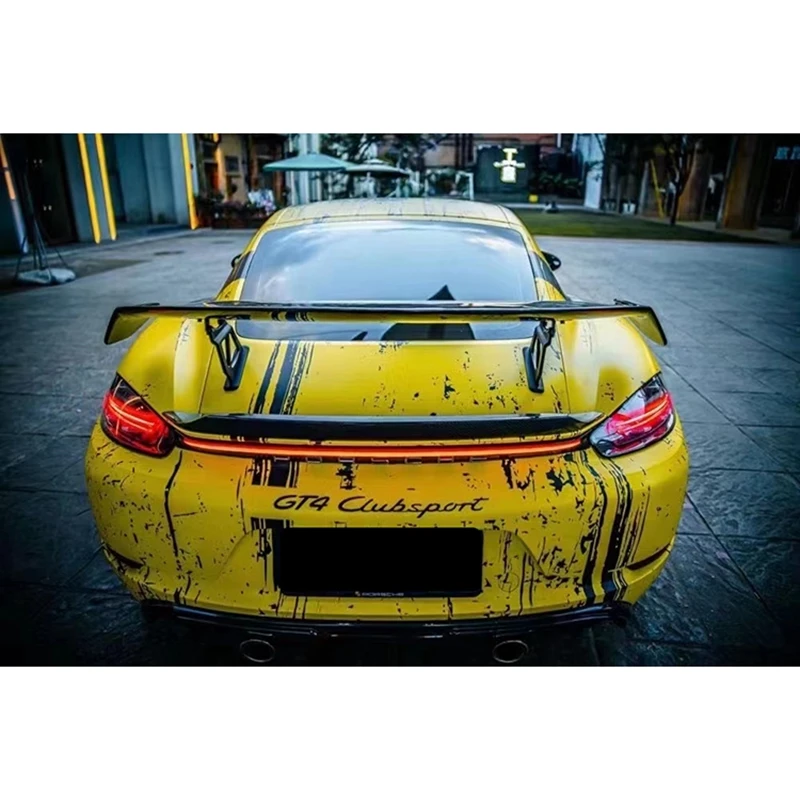 Carbon Fiber & FPR Car Rear Wing Trunk Lip Spoilers For Porsche Cayman 981 718 987 Boxster  2013 2014 2015 2016 2017 2018+