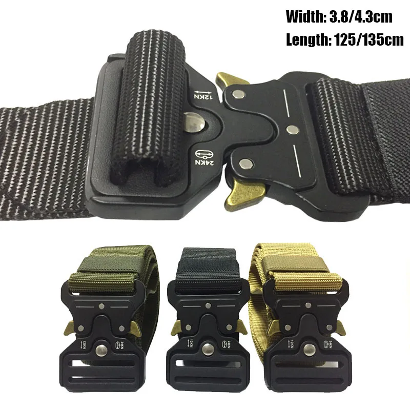 Tactical Belt Military Nylon Army Metal Buckle SWAT Outdoor Survival Accessories Combat Hunting Training Inner Waist Belt Wide