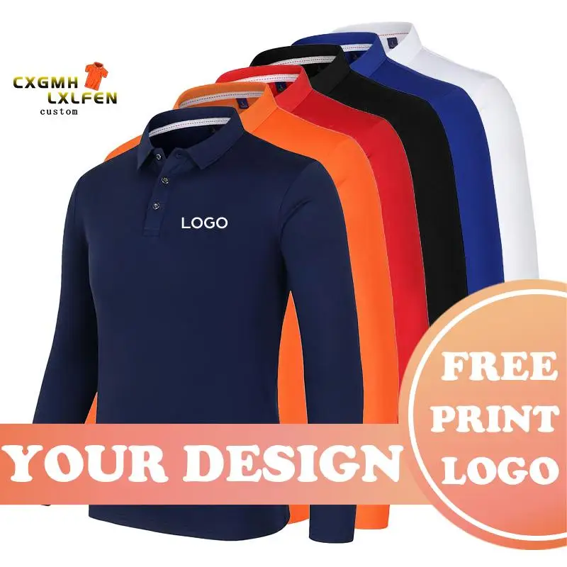 Men Solid Color Polo Shirt Unisex Casual T Shirts Custom Print Photo Logo Text DIY Your Team Class Group Uniform Poloshirt Tops