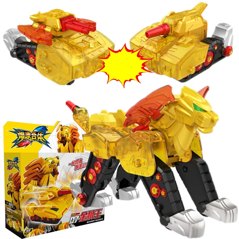 Burst Speed Merge Deformation Robot Chariot Mecha Toy Car Action Figures Collision Fit Transform Robot Kids Toys Birthday Gift