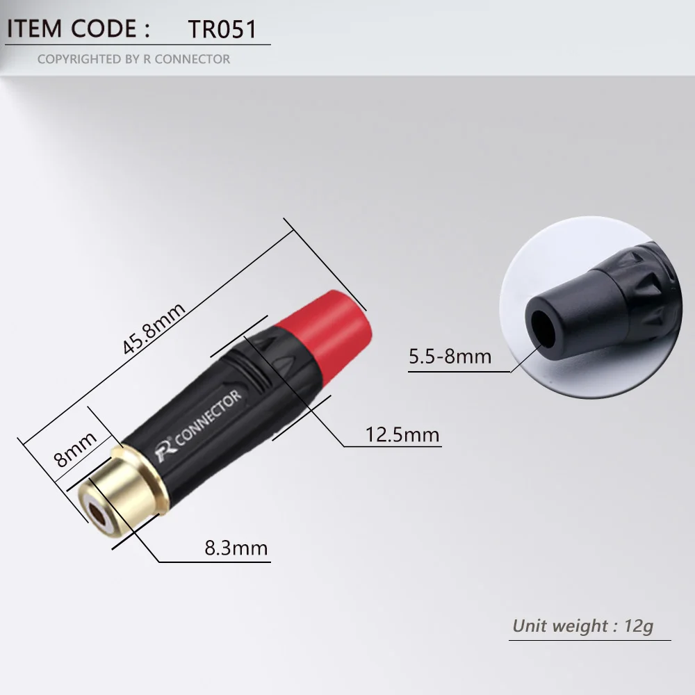 2pcs RCA Female Audio Video Jack Connector Lotus Jack Black Plating Electrophoresis With Gold Plated Head