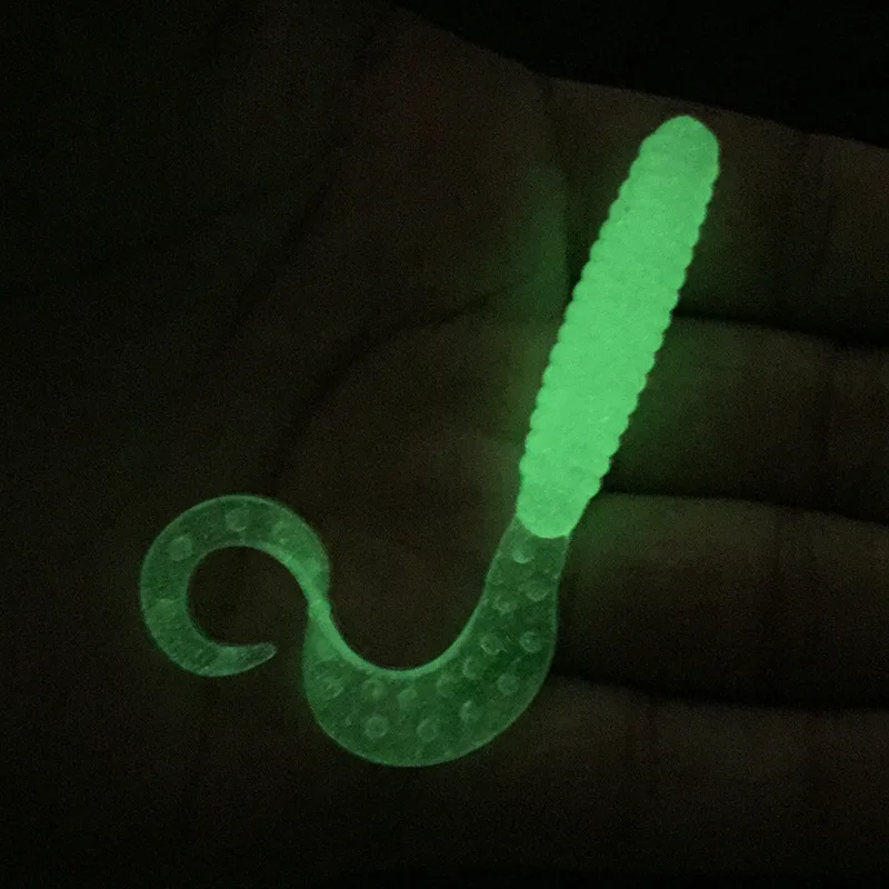 Angeln Weicher Köder Köder Grub 6,5 cm. 2,4 g Sichel Erinnerung Schwanz Wurm PVC Künstliche Köder Lot 10 Stück VERKAUF – Detail 4