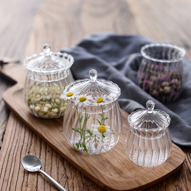 European Transparent Heat-resistant Glass Tea Can Coffee Pot Storage Bottle With Candy Jar Snack Cans Tea Shot Glass Yogurt Cup