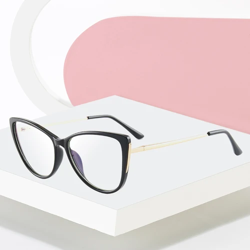 Imagen 2 del producto Gafas con montura de plástico, gafas para miopía con borde completo, estilo femenino con bisagras de resorte, recién llegado, superventas, antirayos azules