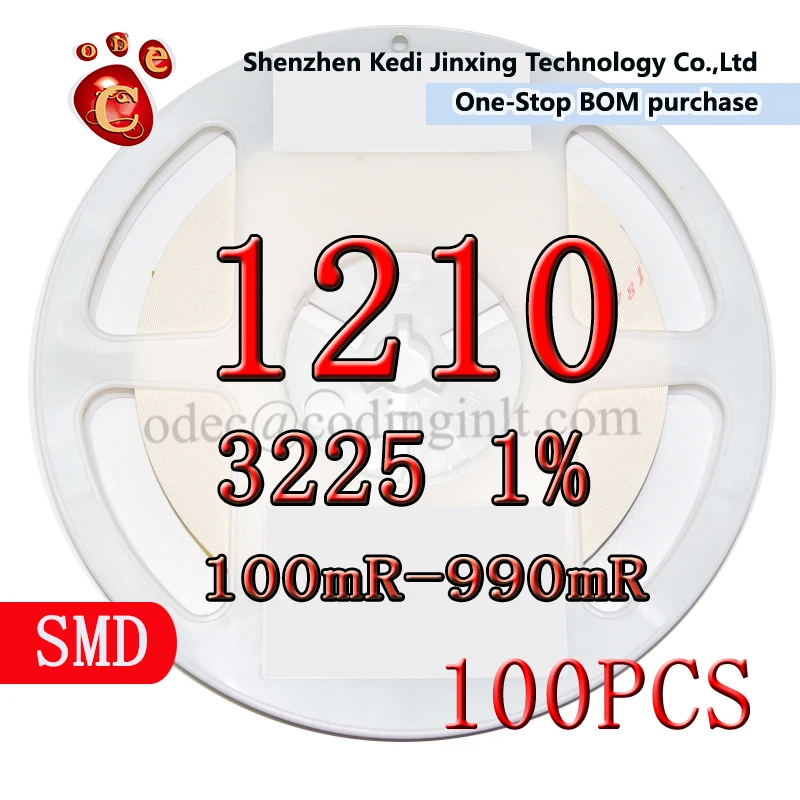 

1210 3225 1% SMD резистор 100 шт. 0.1R 0.12R 0.15R 0.2R 0.24R 0.3R 0.33R 0.36R 0.39R 0.43R 0.47R 0.51R 0.56R 0.62R 0.68R