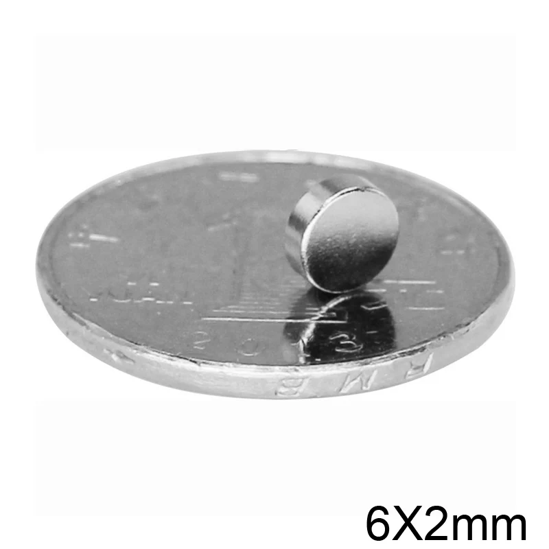 50~1000pcs 6x2 mm Mini Small circular Magnets strong 6mmx2mm Fridge N35 Neodymium Magnet Disc 6x2mm Permanent NdFeB Magnets 6*2