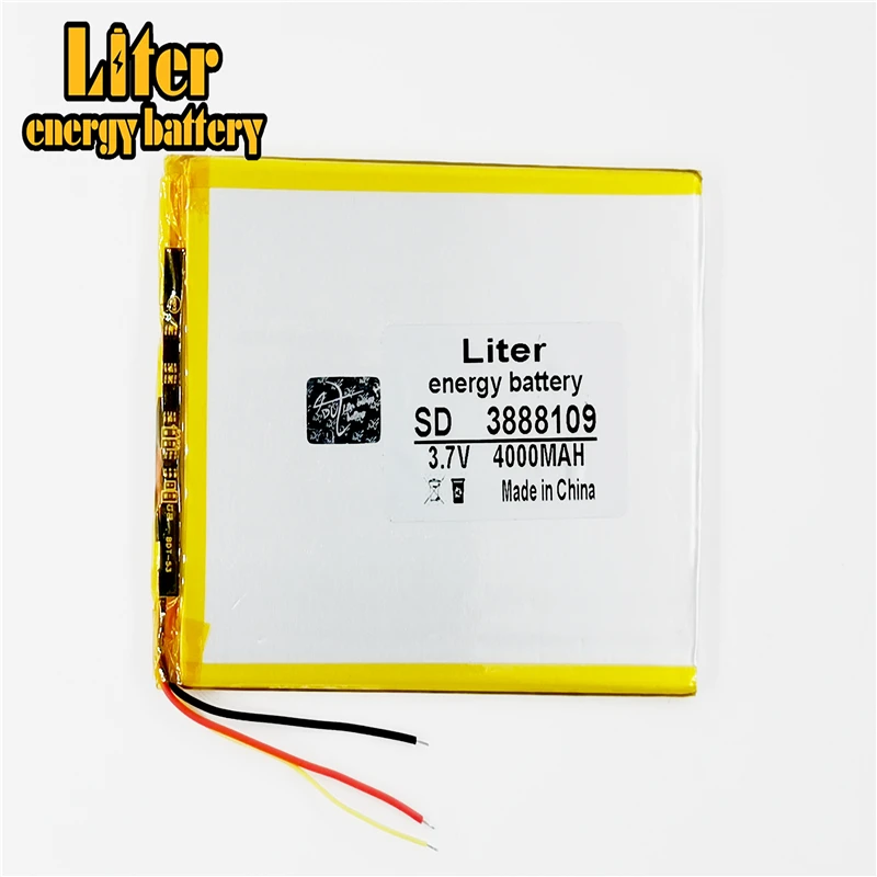 3.7V 3888109 4000mah lithium polymer battery Rechargeable Li-ion Cell for tablet pc 7 inch 8 inch 9inch