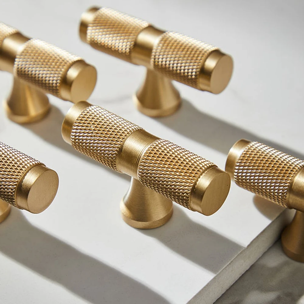 Modern Brushed BrassKitchen Cabinet Knobs Gold Pulls for Drawer Dresser Furniture Cupboard Door Handles 1 Pack