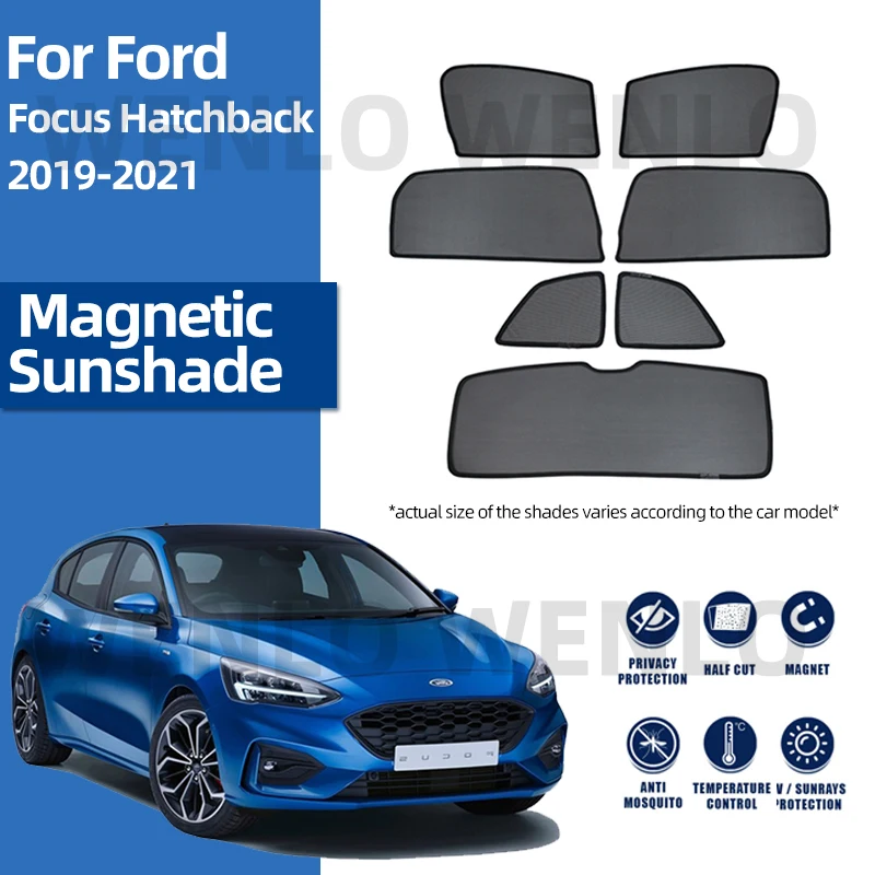 For Ford FOCUS MK4 Hatchback 2019-2021 Magnetic Mesh Glass Curtain Front Windshield Sunshade Window Sun Visor Car Sunshield Net