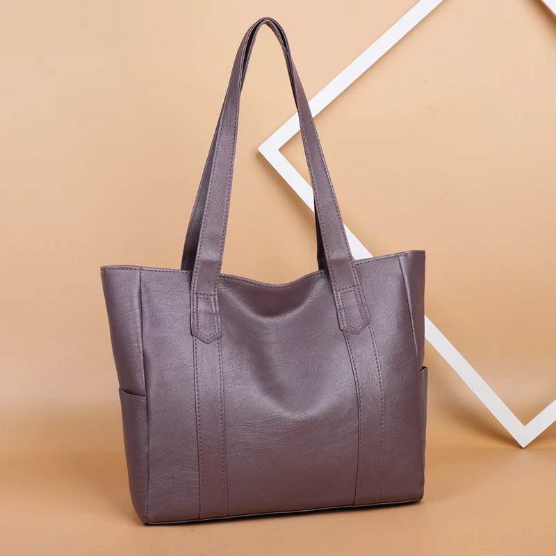 Bolso de hombro de alta capacidad de cuero PU para mujer, bolsos de diseñador de lujo, bolsos de viaje con asa superior, nuevo