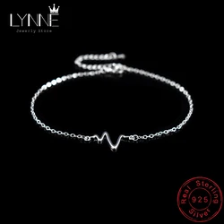 New Sexy Beach Lightning Pendant Anklet 925 Sterling Silver Simple Waves Anklets Bracelets For Fashion Women Foot Chain Jewelry