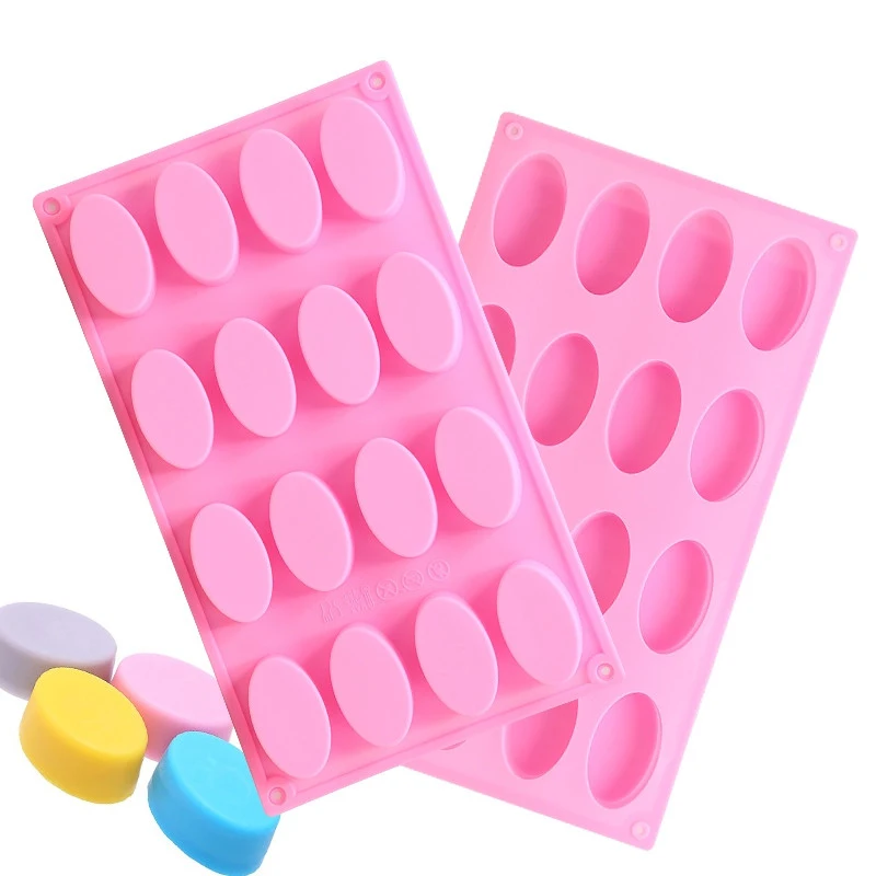 16 Cavity Oval Shape Chocolate Silicone Mold Ice Sweet Candy Jelly Mould DIY Fondant Cake Molds Food Grade Silicone Crafts