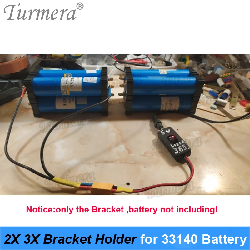 Turmera 2X 3X uchwyt wspornika do 3.2V 33140 Lifepo4 bezpieczeństwo baterii antywibracyjna obudowa z tworzywa sztucznego zmontowany w zestaw