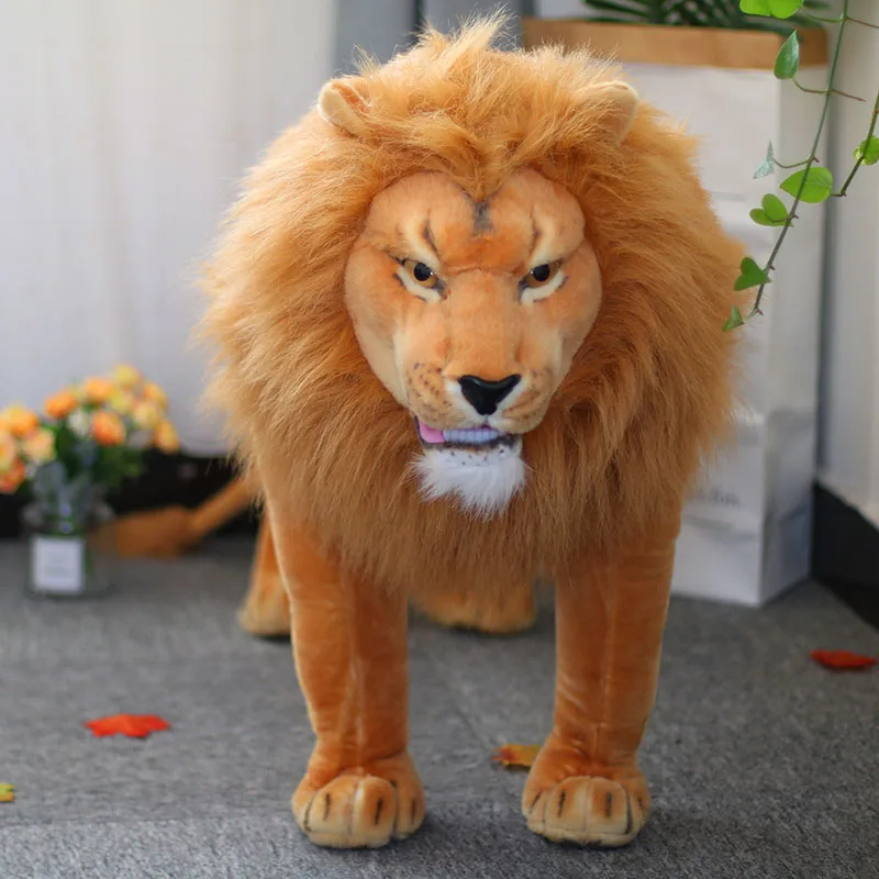 new quality simulation lion king animal plush toy giant animals lion toy for children christmas gift home decoration 110cm