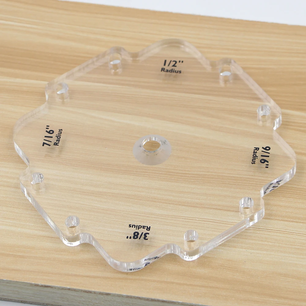 GanWei PMMA angolo raggio rapido jig Router tavolo modello maschera angolo arco mezzo filetto localizzatore maschera per utensili per la lavorazione del legno