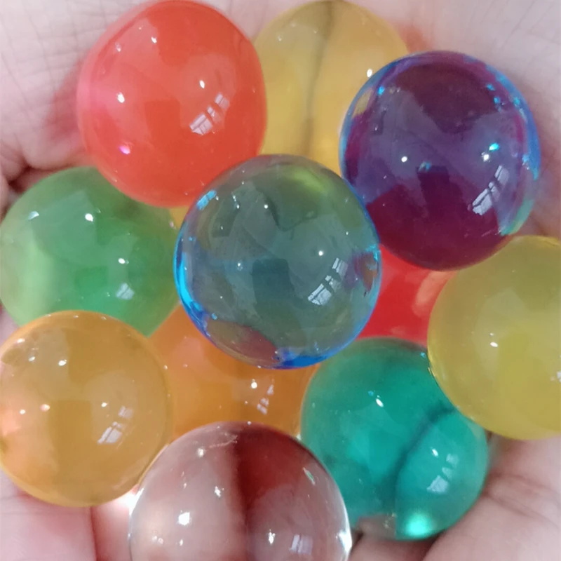 100pcs Extra large Colorful Pearl Gel Ball Polymer Hydrogel Crystal Mud Soil Water Beads Grow Magic Jelly Wedding Home